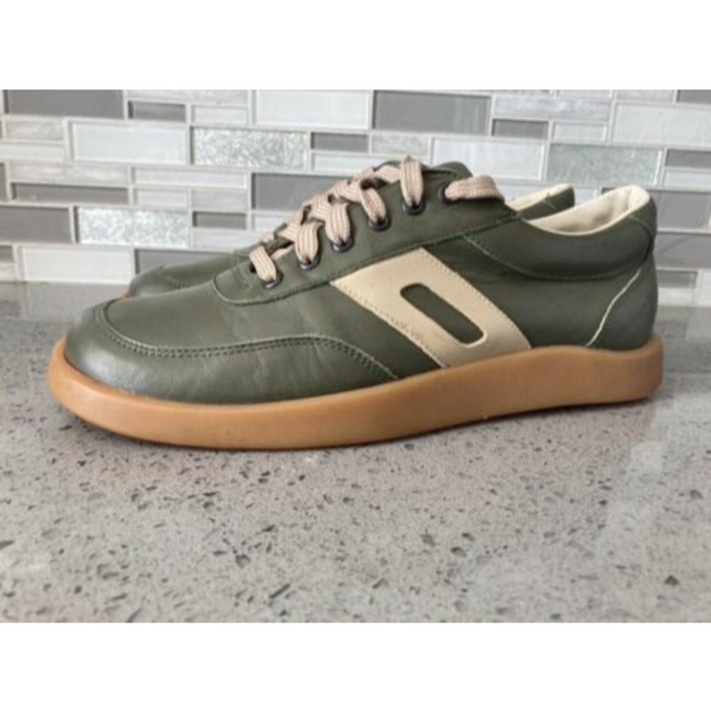 RARE SISLEY Men’s Green & Tan Causal Leather Shoes EU 42 US Size 9